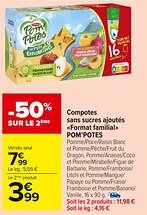Carrefour Market Compotes sans sucres ajoutés format familial pom'potes offre