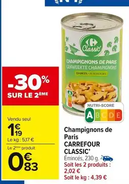 Carrefour Market Champignons de paris carrefour classic offre