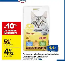 Carrefour Market Croquettes vitalive pour chats adultes carrefour companino offre