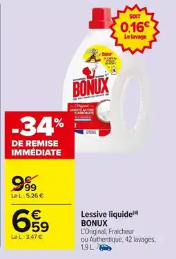 Carrefour Market Lessive liquide bonux offre