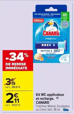 Carrefour Market Kit wc applicateur et recharge canard offre
