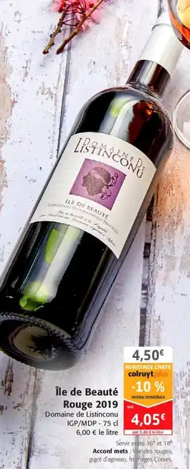 Colruyt Île de Beauté Rouge 2019 offre