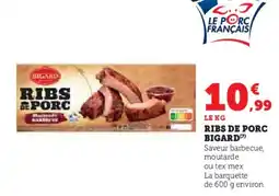 Super U Ribs de porc bigard offre