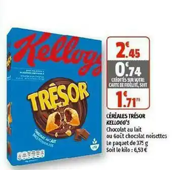 Coccimarket Céréales Trésor Kellogg's offre