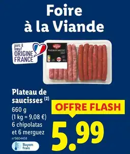 Lidl Plateau de saucisses offre