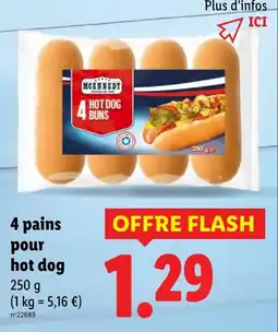 Lidl MCENNEDY 4 pains pour hot dog offre