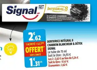 Coccinelle Express Dentifrice Intégral 8 Charbon Blancheur & étox Signal offre
