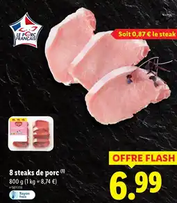 Lidl 8 steaks de porc offre