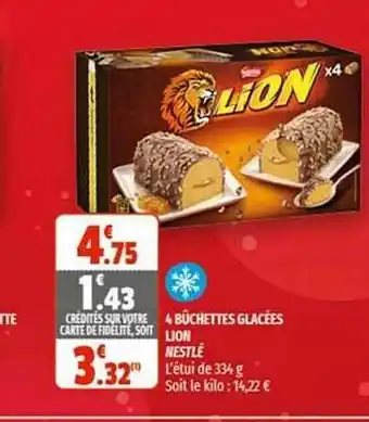Coccinelle Express 4 Bûchettes Glacées Lion Nestlé offre