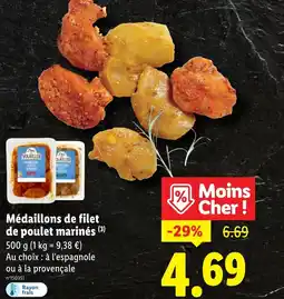Lidl Médaillons de filet de poulet marinés offre
