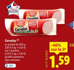 Lidl SAINT ALBY Cervelas offre