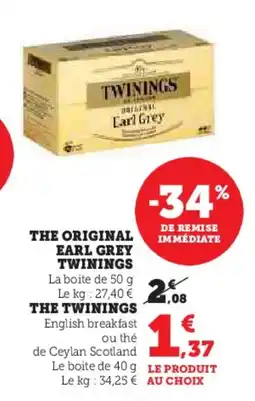 Super U The original earl grey twinings offre