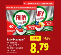 Lidl FAIRY Platinum offre