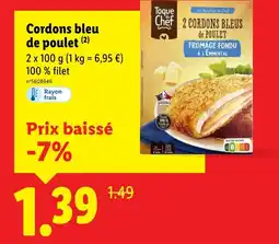 Lidl Cordons bleu de poulet offre