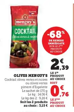 Super U Olives menguy's offre