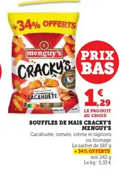 Super U Souffles de mais cracky's menguy's offre