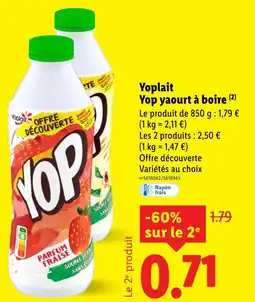 Lidl YOPLAIT Yop yaourt à boire offre