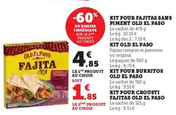 Super U Kit pour fajitas sans piment old el paso offre