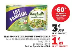Super U Macedoine de legumes bonduelle offre