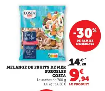 Super U Melange de fruits de mer surgeles costa offre