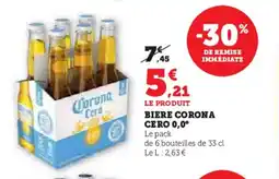 Super U Biere corona cero 0,0° offre
