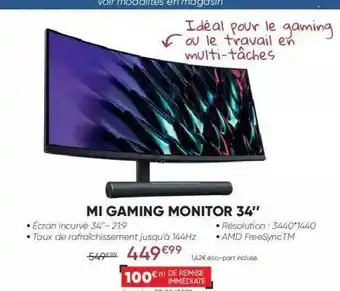 Fnac Mi Gaming Monitor 34 offre