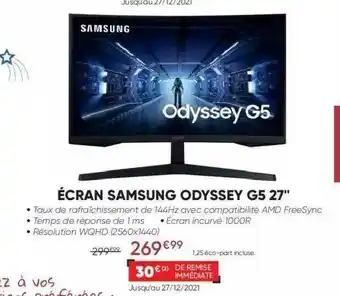 Fnac écran Samsung Odyssey G5 27 offre