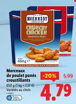Lidl MCENNEDY Morceaux de poulet panés croustillants offre