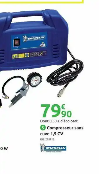 Mr Bricolage Compresseur Sans Cuve 1,5 Cv Michelin offre