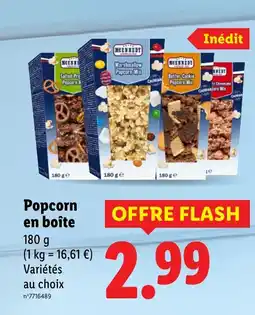 Lidl MCENNEDY Popcorn en boĂźte offre