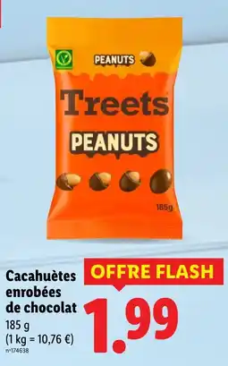 Lidl PEANUTS Cacahuètes enrobées de chocolat offre