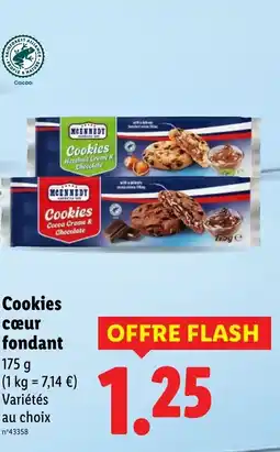 Lidl MCENNEDY Cookies cœur fondant offre
