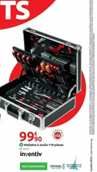 Mr Bricolage Mallette à Outils 119 Pièces Inventiv offre