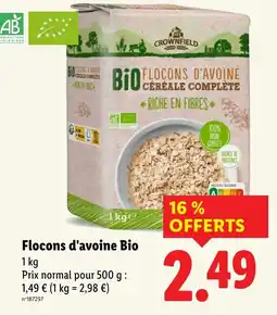 Lidl Flocons d'avoine Bio offre