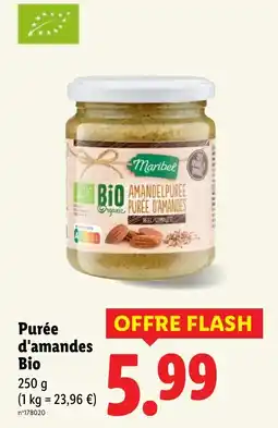 Lidl MARIBEL Purée d'amandes Bio offre
