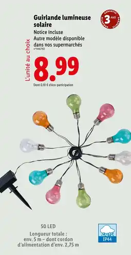 Lidl Guirlande lumineuse solaire offre