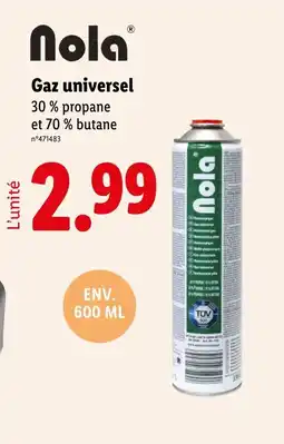 Lidl NOLA Gaz universel offre