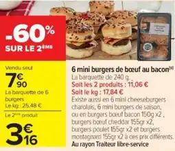 Cora 6 mini burgers de bĆuf au bacon offre
