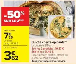 Cora Quiche chÚvre épinards offre