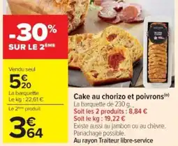 Cora Cake au chorizo et poivrons offre