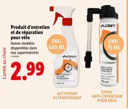 Lidl Produit d'entretien et de réparation pour vélo offre