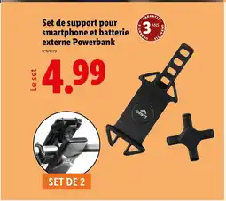 Lidl Set de support pour smartphone et batterie externe Powerbank offre