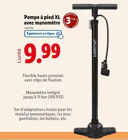 Lidl Pompe à pied XL avec manomètre offre