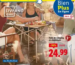 Lidl LIVARNO HOME Table de camping en aluminium offre