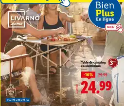 Lidl LIVARNO HOME Table de camping en aluminium offre