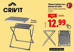 Lidl CRIVIT Tabouret pliant avec plateau de table offre