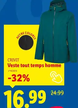 Lidl CRIVIT Veste tout temps homme offre