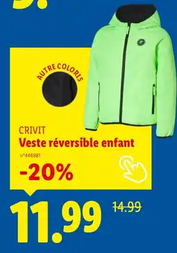 Lidl CRIVIT Veste réversible enfant offre