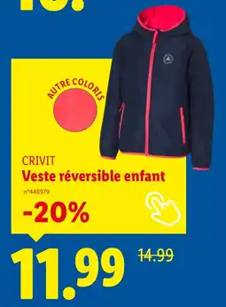 Lidl CRIVIT Veste réversible enfant offre