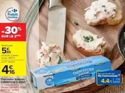 Cora Thon entier albacore carrefour classic offre